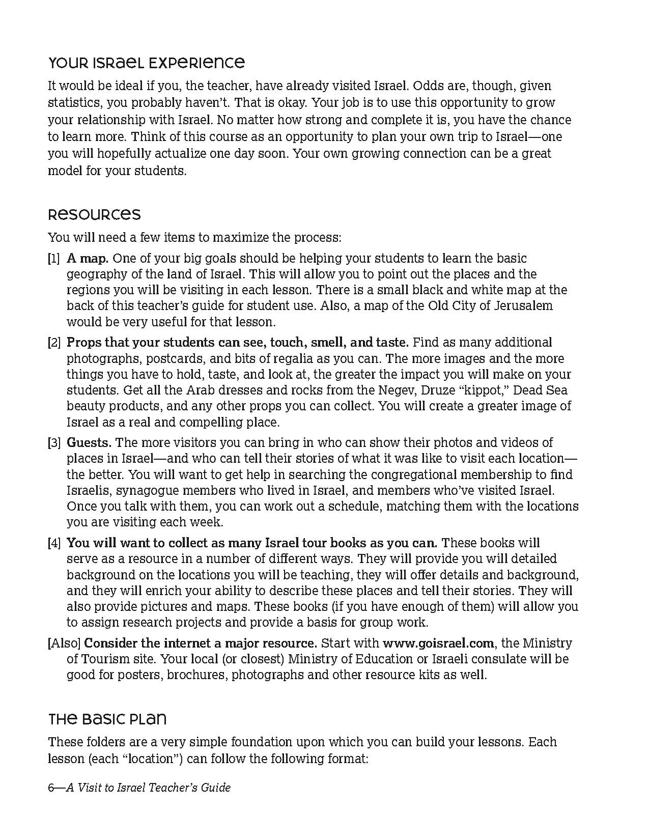 Israel teacher guide for grades 3-4, lesson plans on regions like Galilee, Negev, and Jerusalem, with Hebrew vocabulary and learning activities.