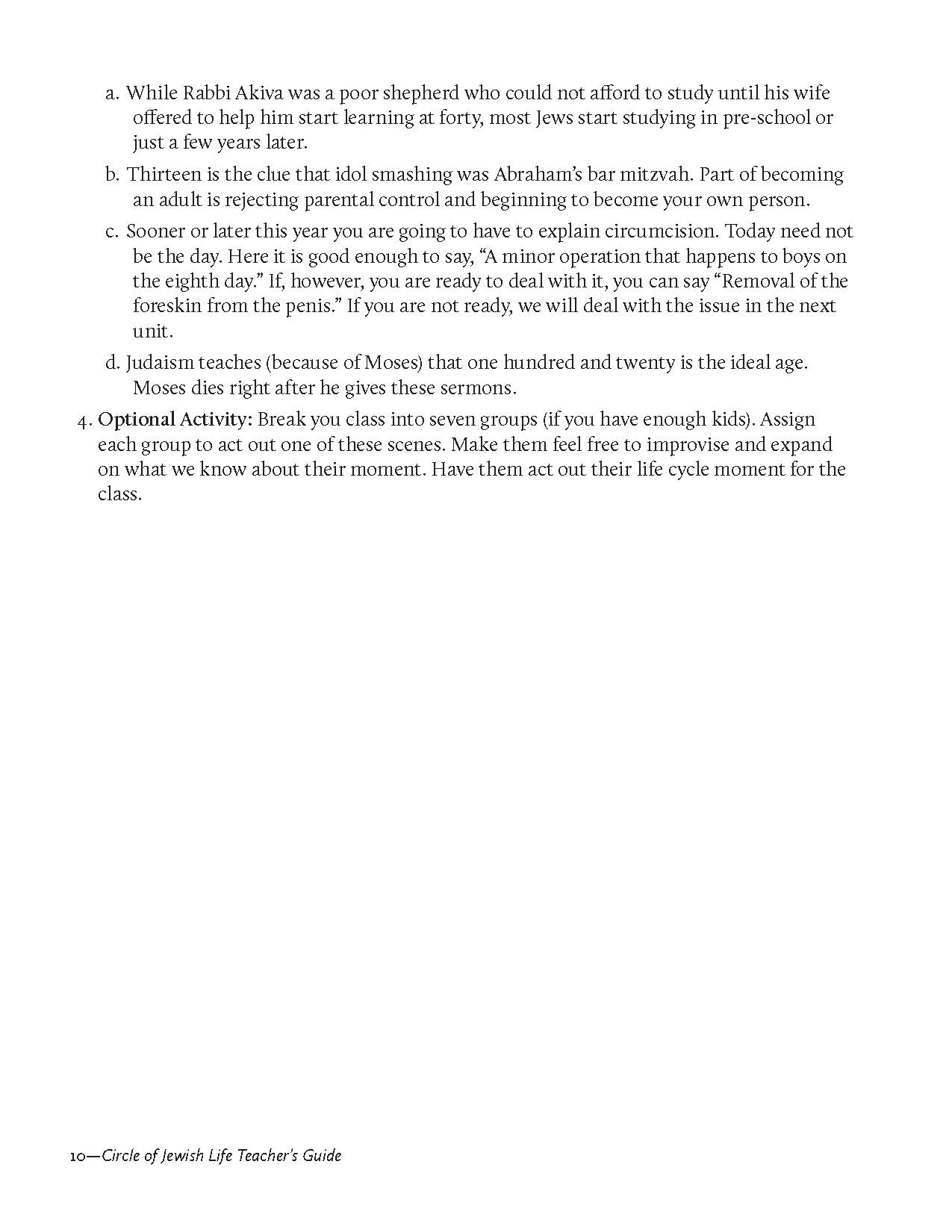 The Circle of Jewish Life Teacher Guide Second Edition for Grades 4-7.