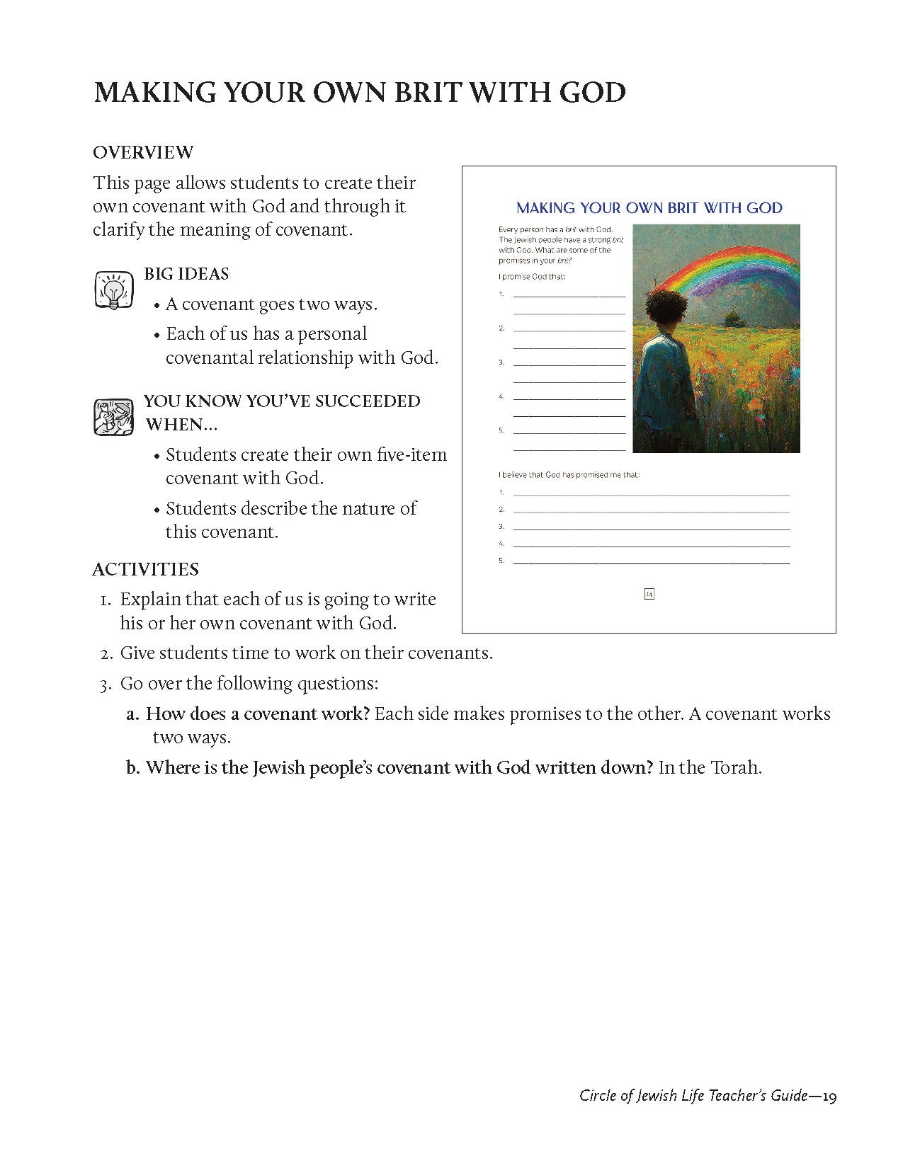 The Circle of Jewish Life Teacher Guide Second Edition for Grades 4-7, featuring texts and activities exploring Jewish lifecycle events.