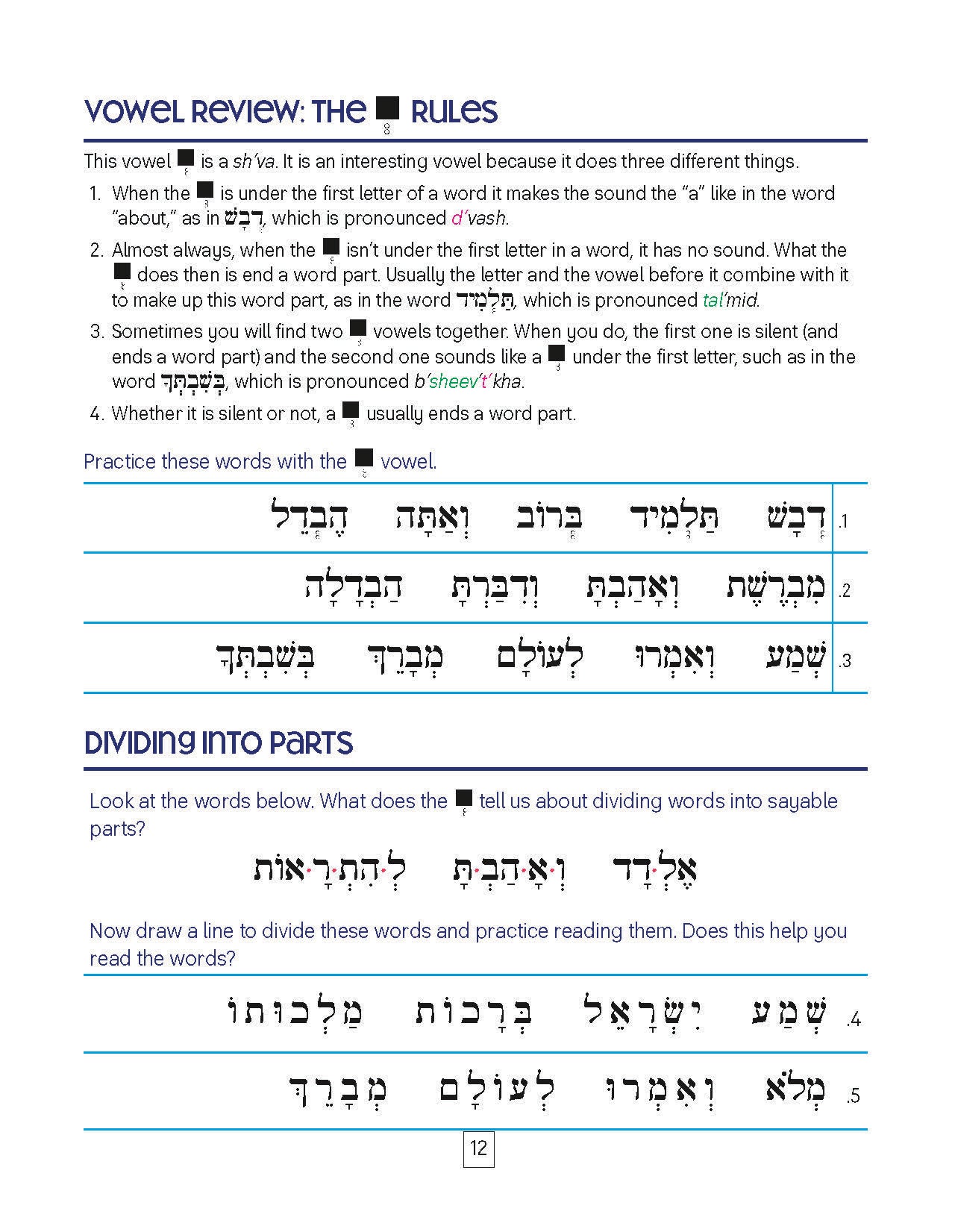 Getting Up to Speed Hebrew Reading Refreasher