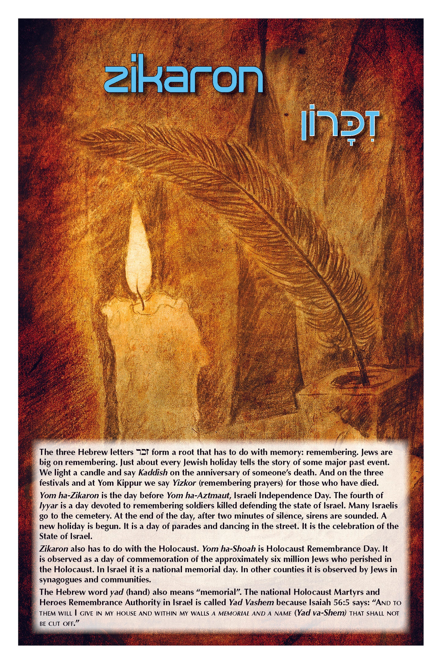 Living Jewish Values - Zikaron Poster