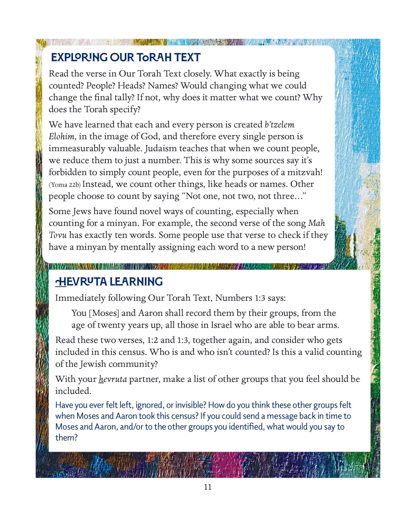Parashah - The Book of Numbers educational text for grades 6-adult, featuring Torah study and activities.