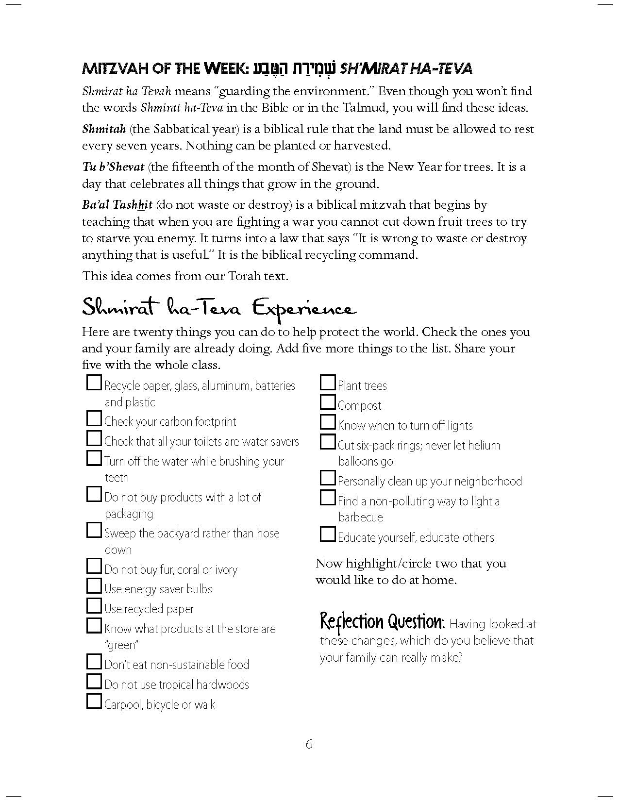 Parashah Experiencing the Weekly Torah Portion