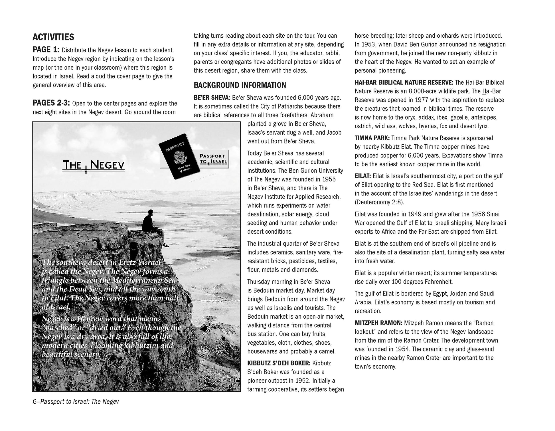 Passport to Israel Teacher Guide