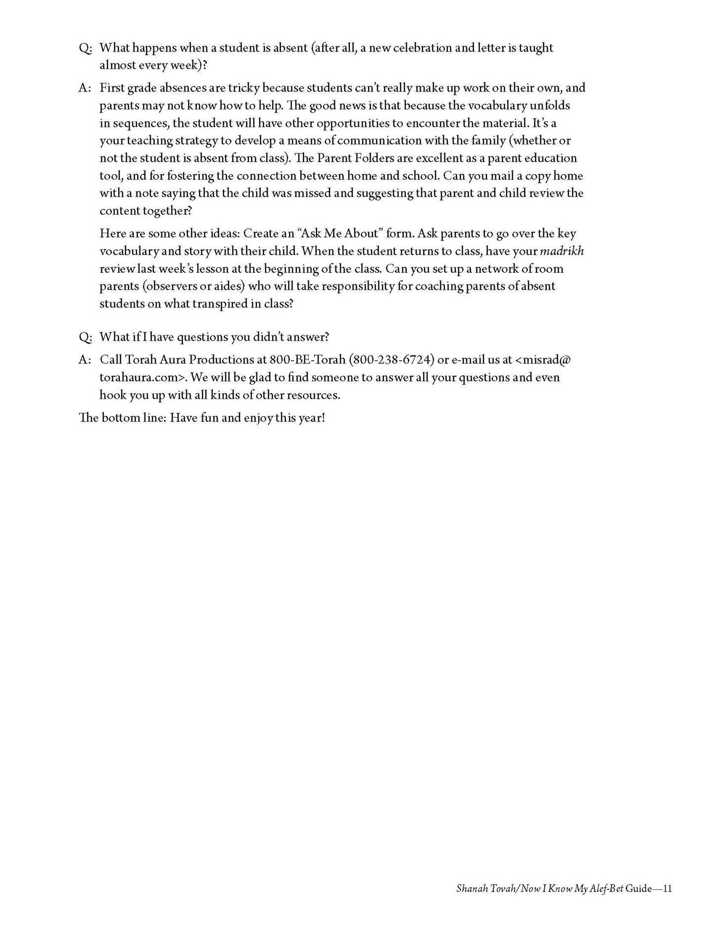 Shanah Tovah Integrated Teacher Guide