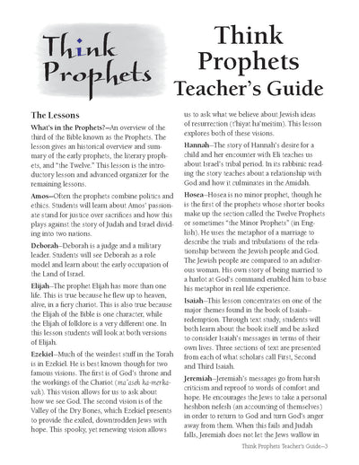 Think Prophets: Teacher's Guide