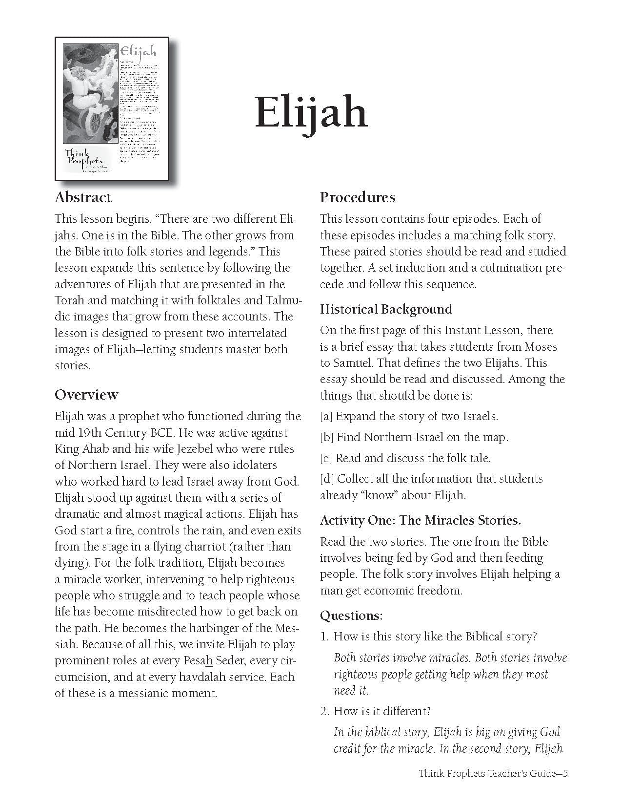 Think Prophets: Teacher's Guide