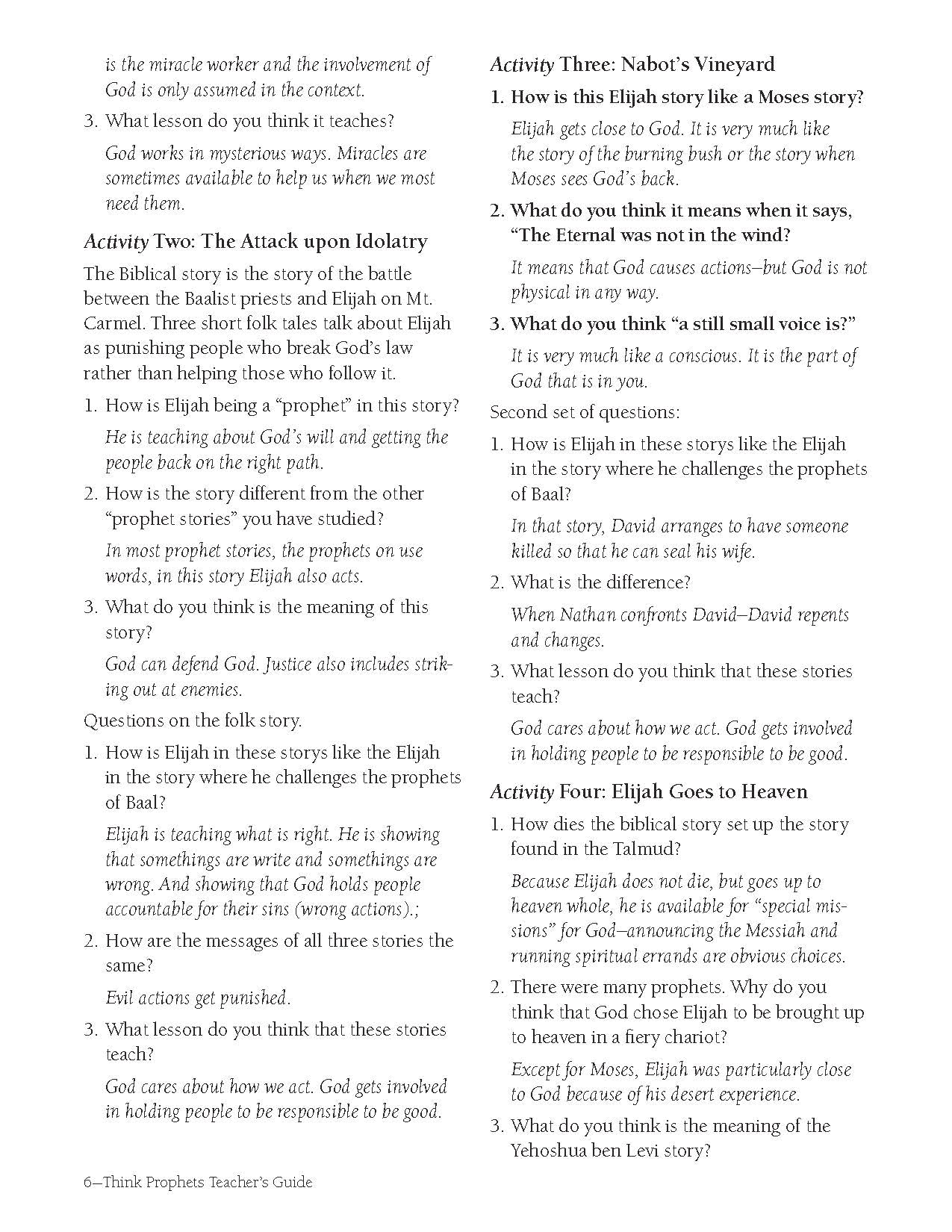 Think Prophets: Teacher's Guide