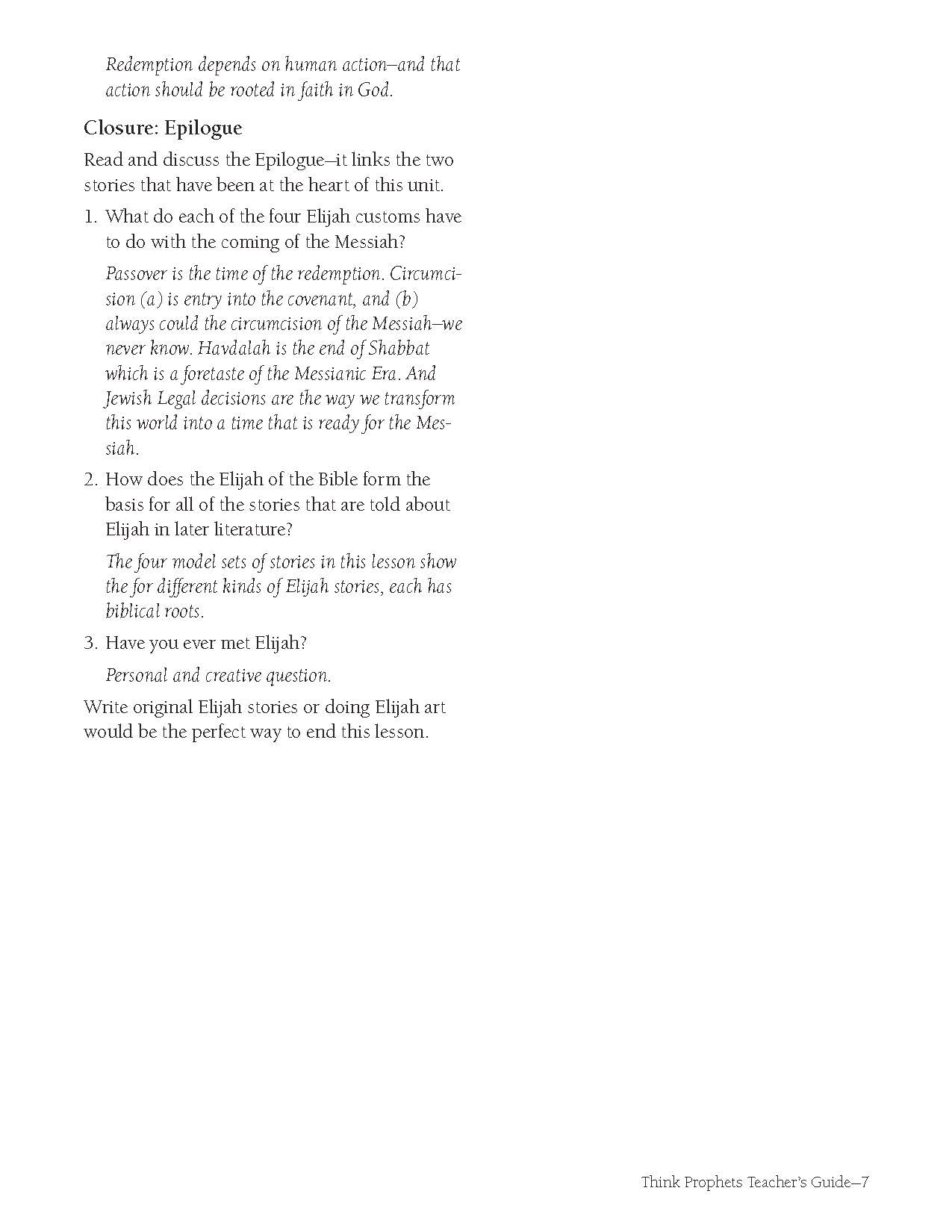 Think Prophets: Teacher's Guide