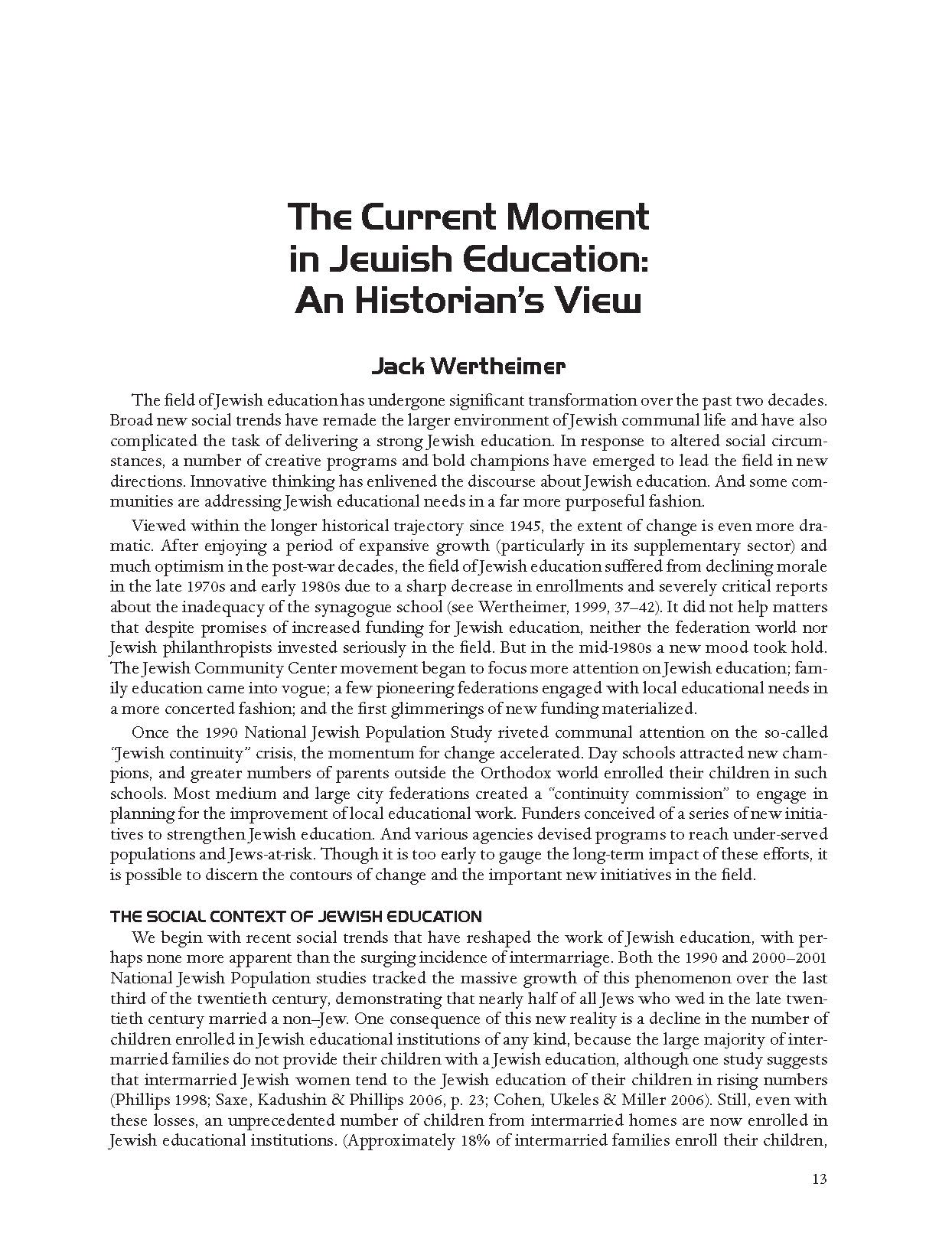 What We now Know About Jewish Education