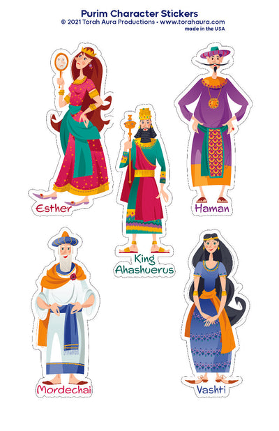 Purim Character Stickers