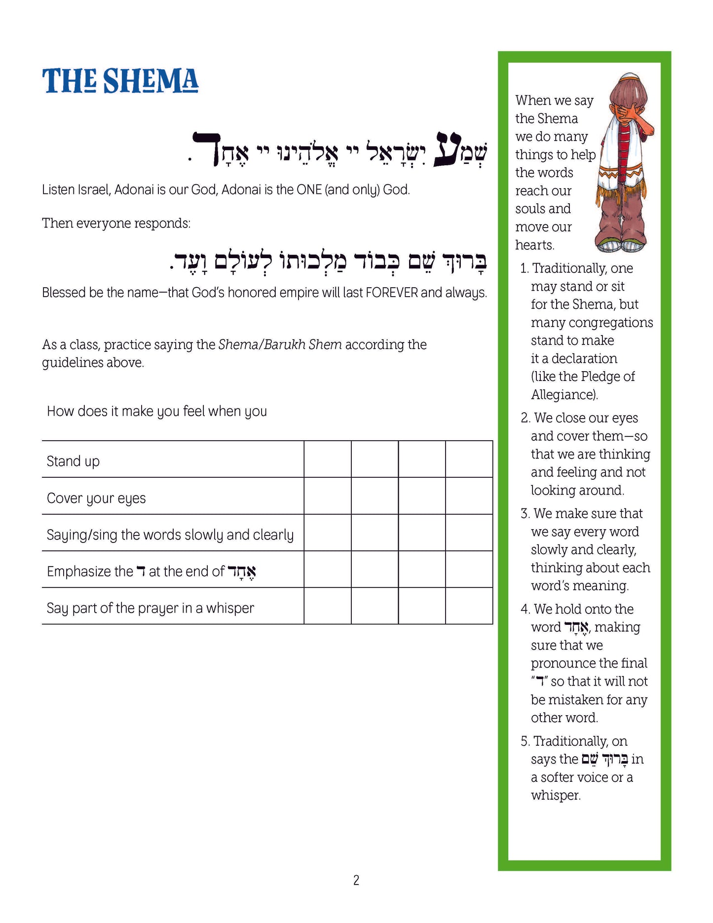 T’fillati--Making Prayer Mine: Shema