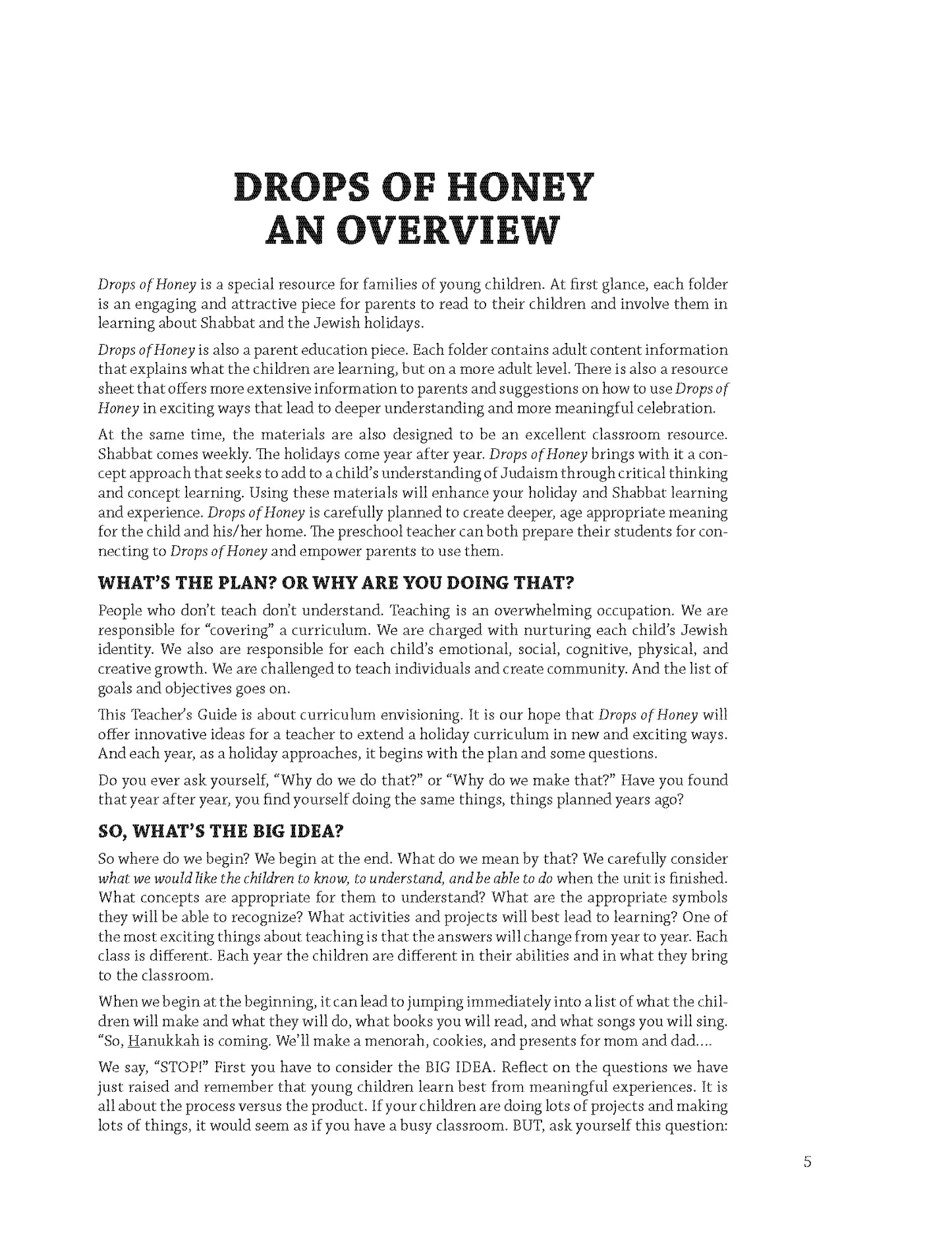 Drops Of Honey: Teacher Guide