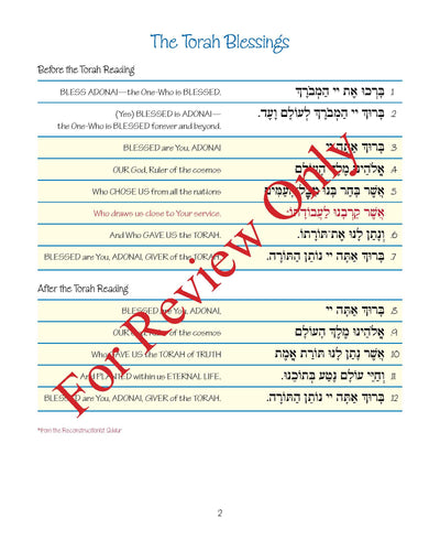 Pirkei T'fillah - Torah Blessings