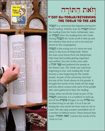 Pirkei T'fillah: V'zot ha-Torah - Returning the Torah to the Ark