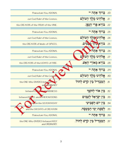 Pirkei T’fillah - Havdalah