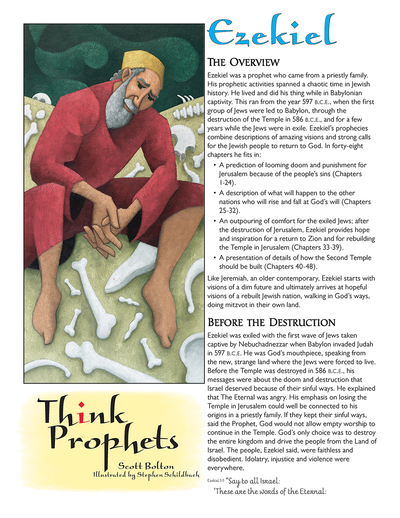 Think Prophets: Ezekiel educational series cover featuring an artistic depiction of Ezekiel the prophet.