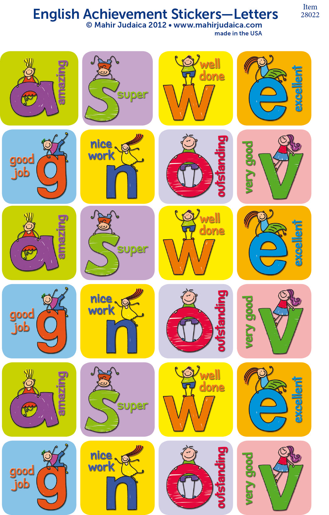 Alphabet Achievement Letter Stickers