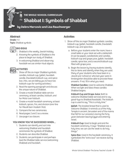 Whole School Shabbat Teacher Guide