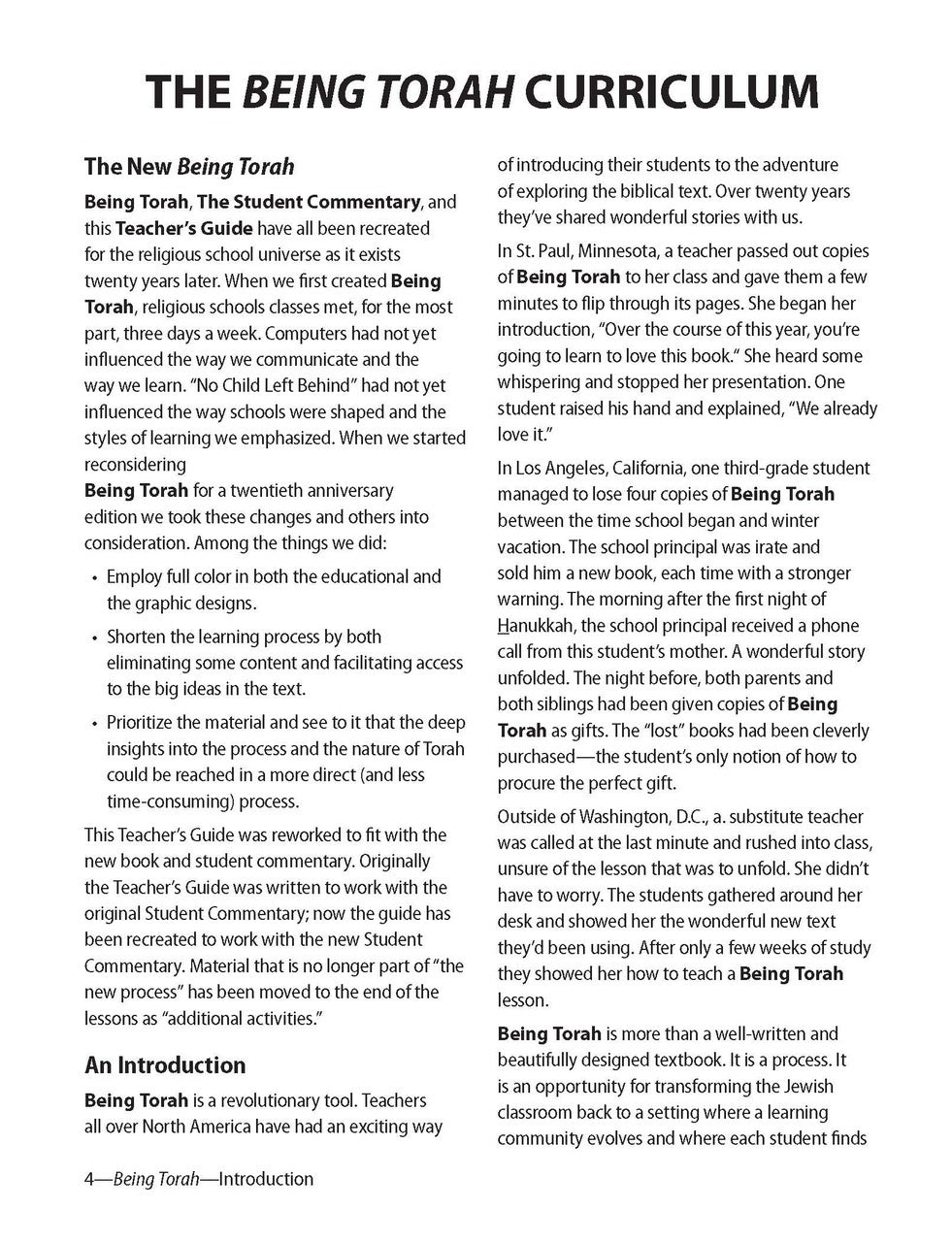 Being Torah Teacher Guide