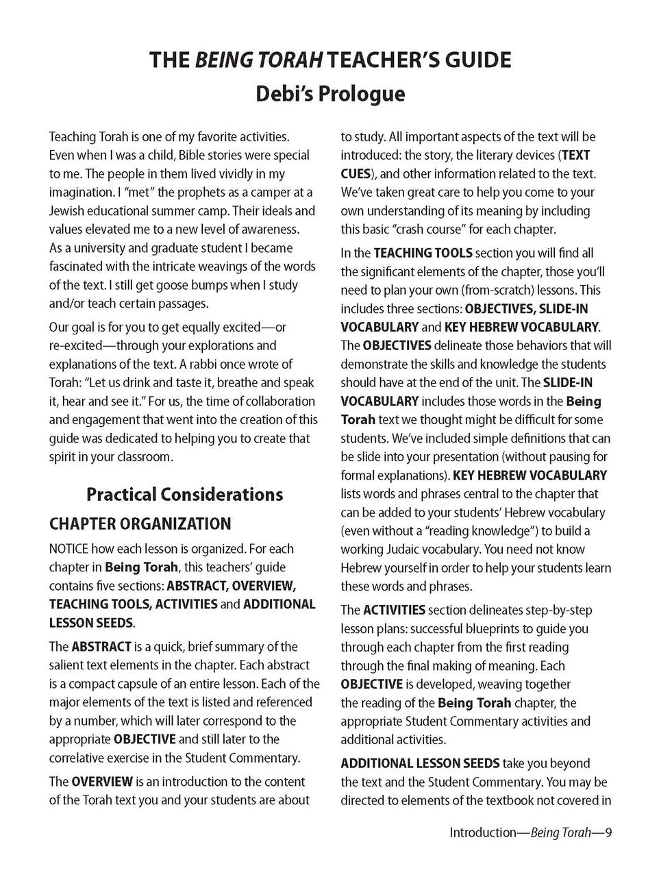 Being Torah Teacher Guide