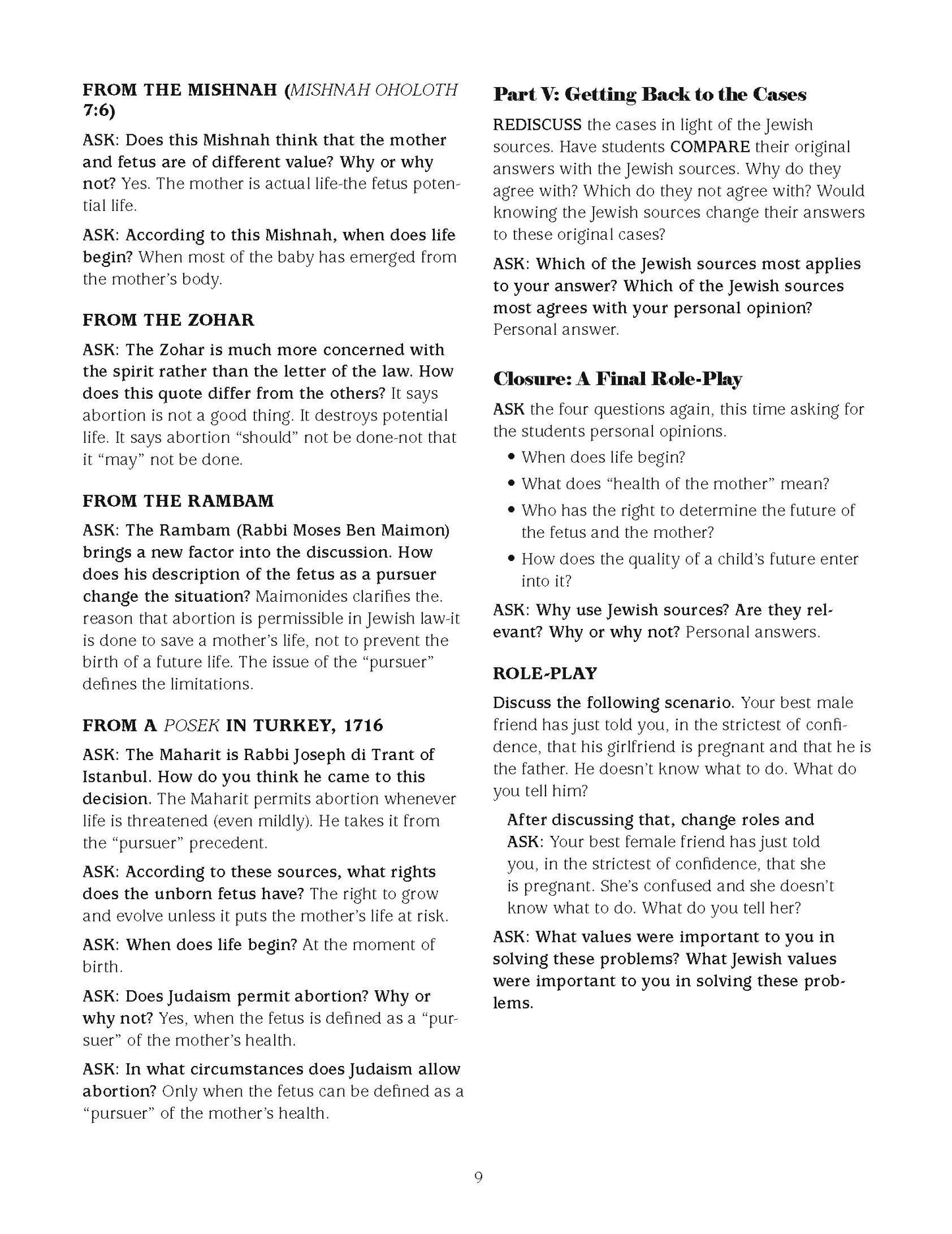 Body Ethics: Teacher's Guide