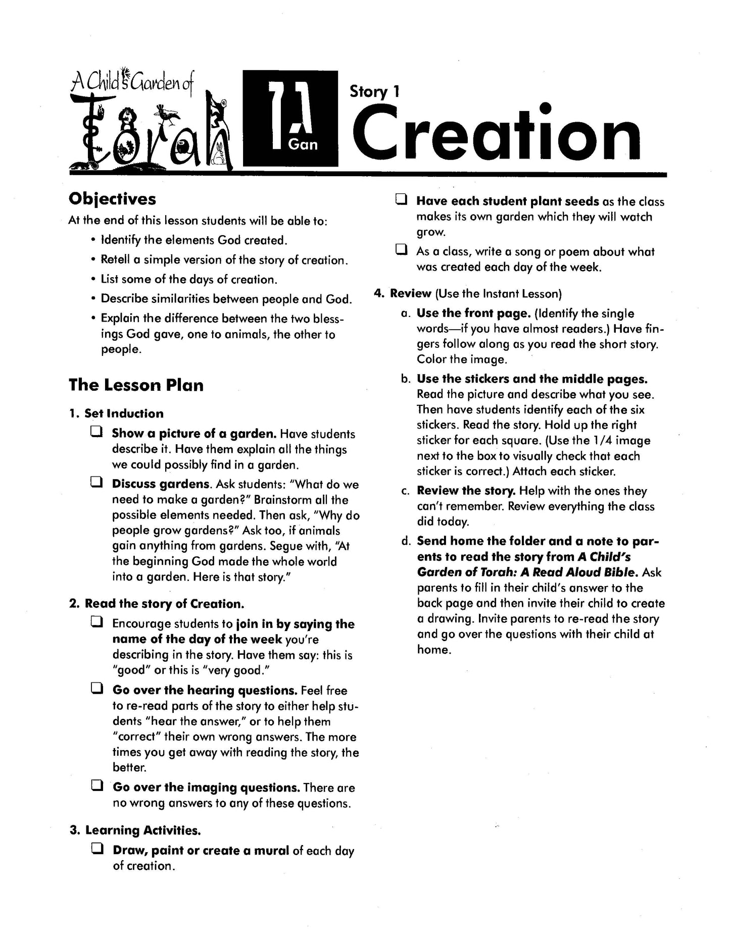 Child's Garden of Torah Teacher Guide
