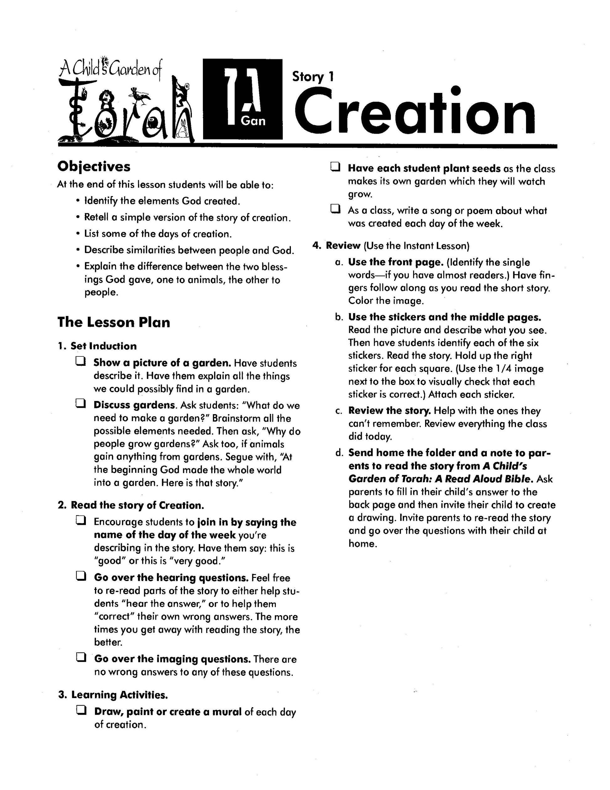 Child's Garden of Torah Teacher Guide