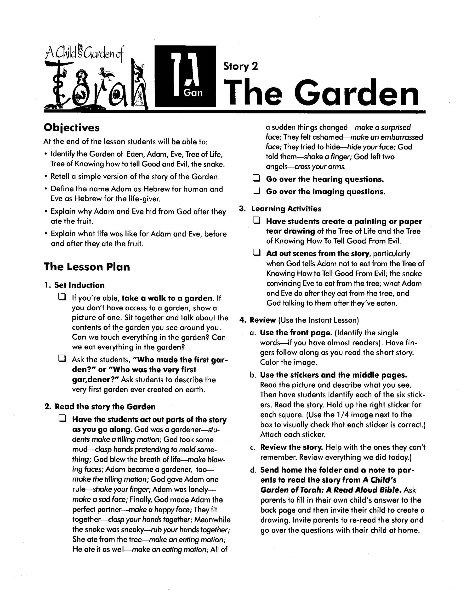 Child's Garden of Torah Teacher Guide