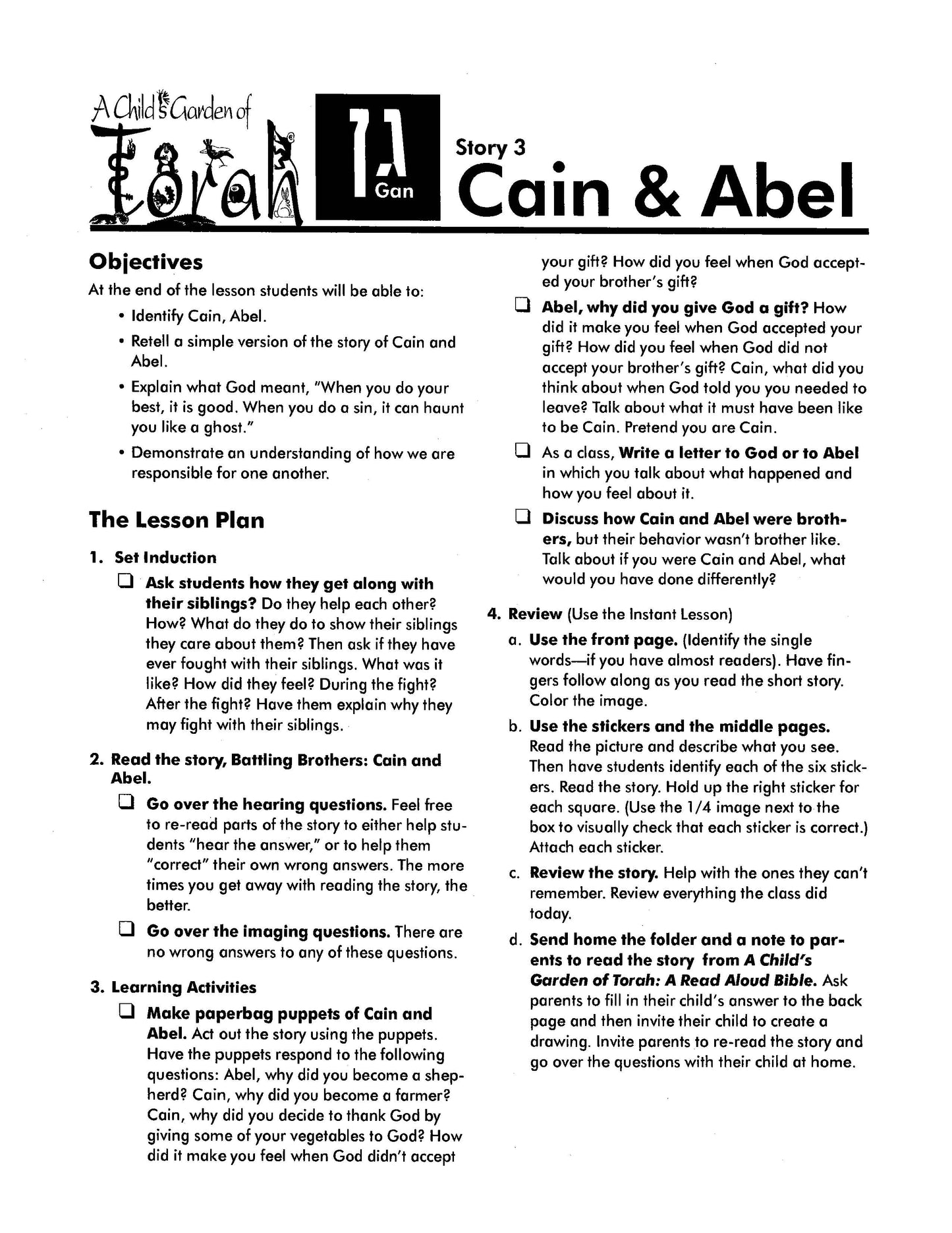Child's Garden of Torah Teacher Guide