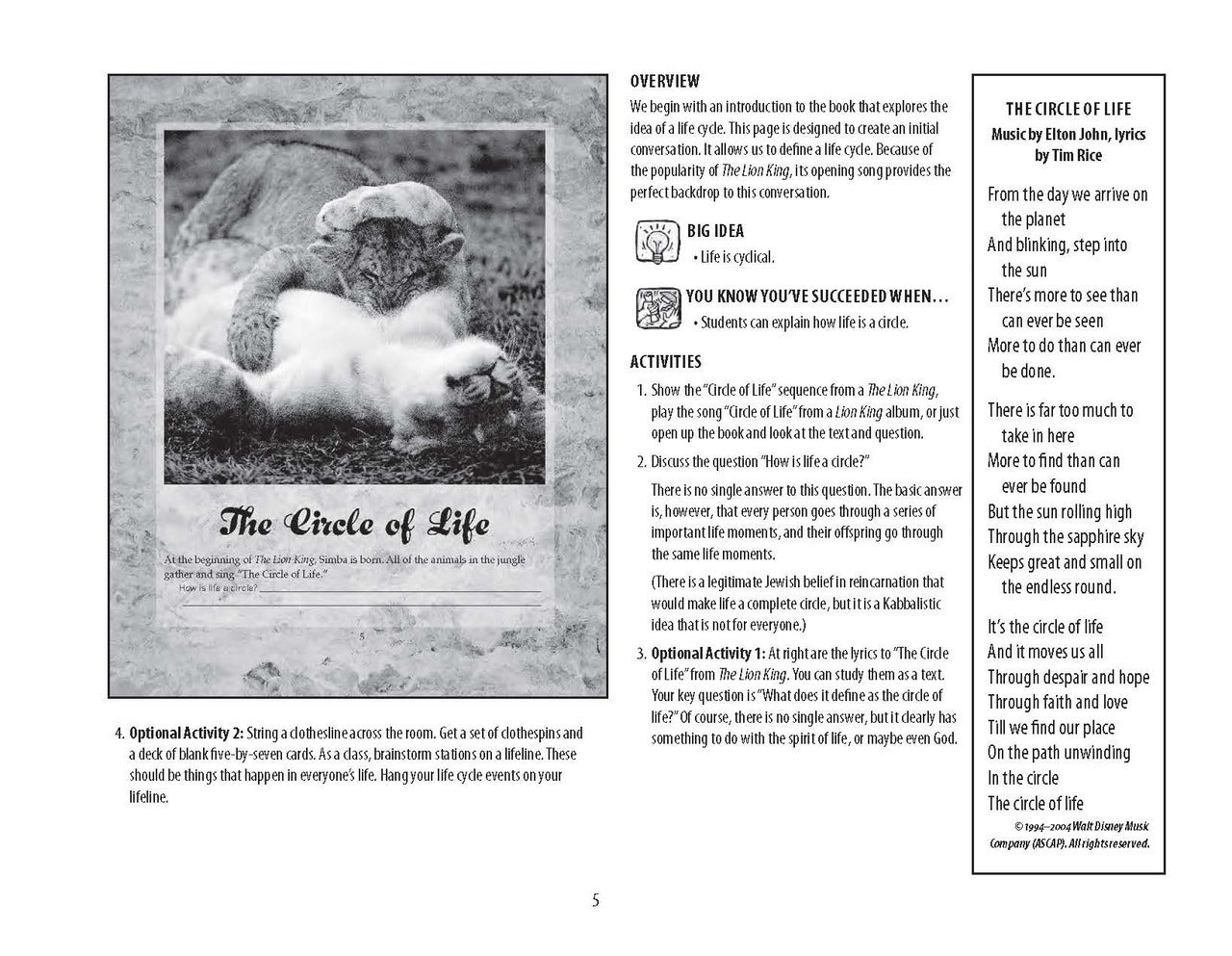 The Circle of Jewish Life Teacher Guide First Edition
