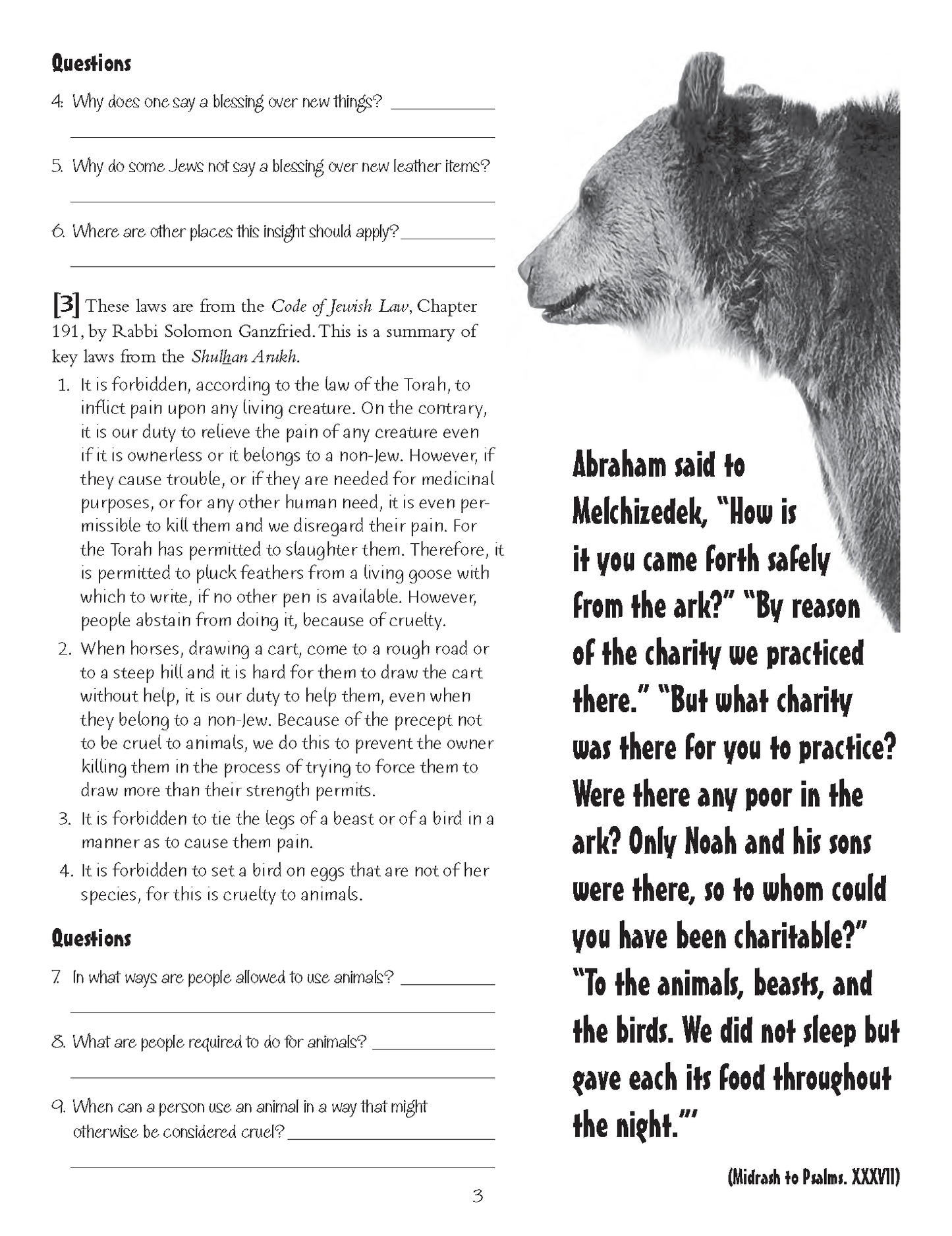 Content of Their Character: Tz'ar Ba'alei Hayim ( Being Kind to Animals)