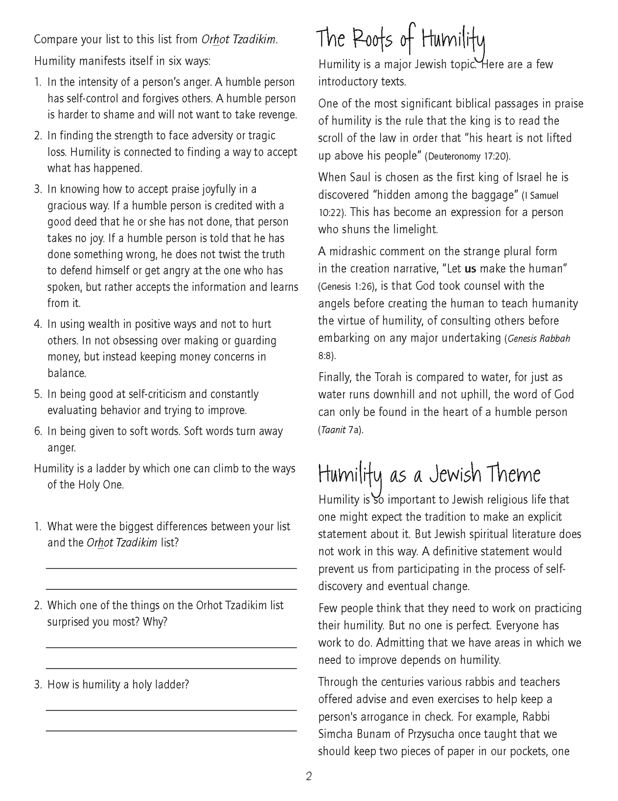 Content of Their Character: Anavah (Humility)