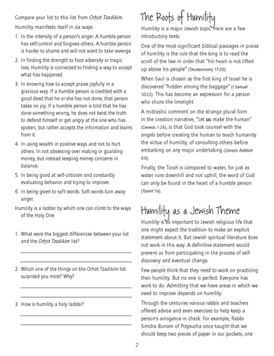 Content of Their Character: Anavah (Humility)
