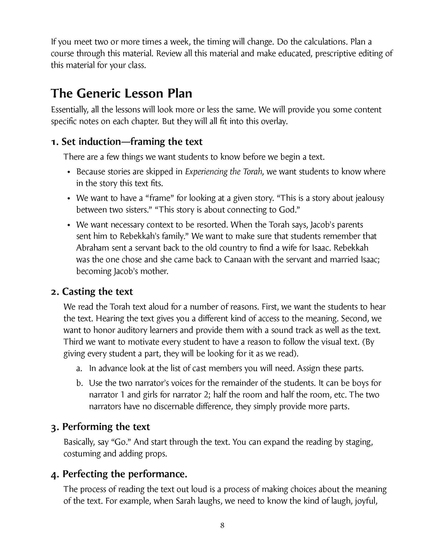 Experiencing the Torah Teacher Guide