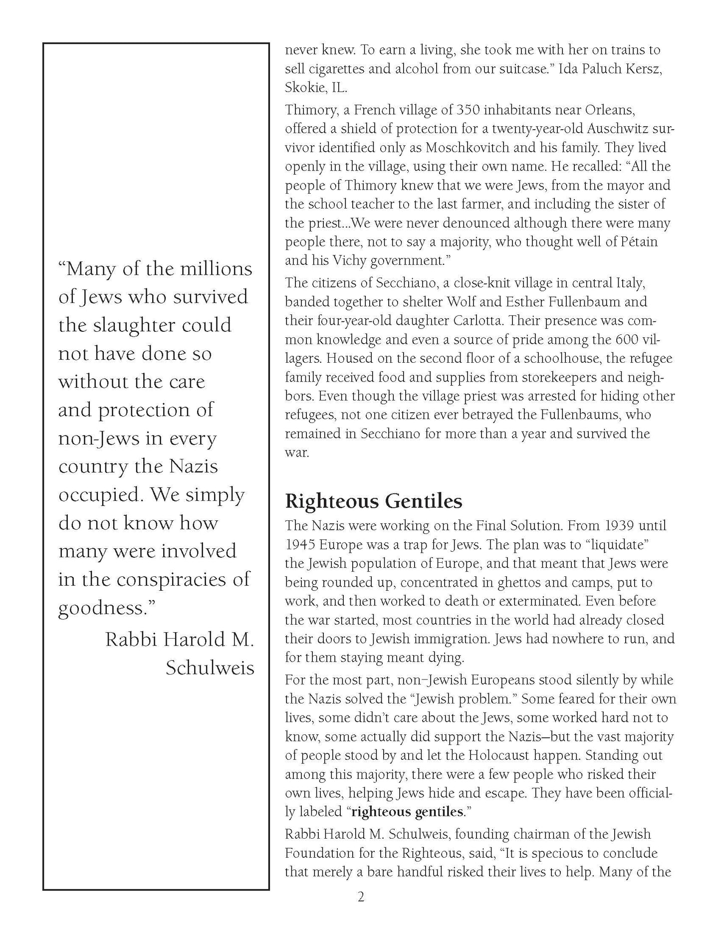 History of the Holocaust: Rescue and the Righteous