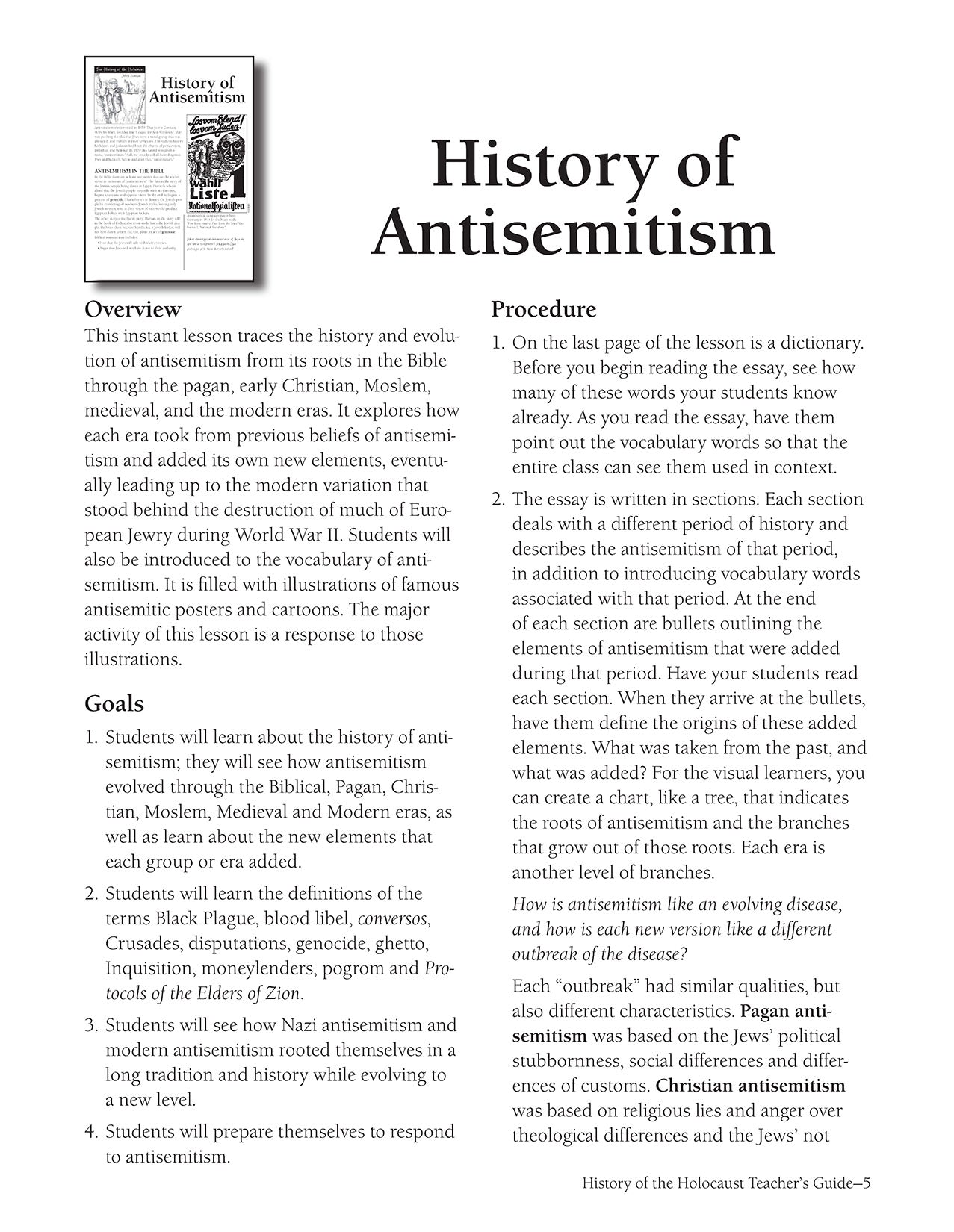 History of the Holocaust: Teacher's Guide