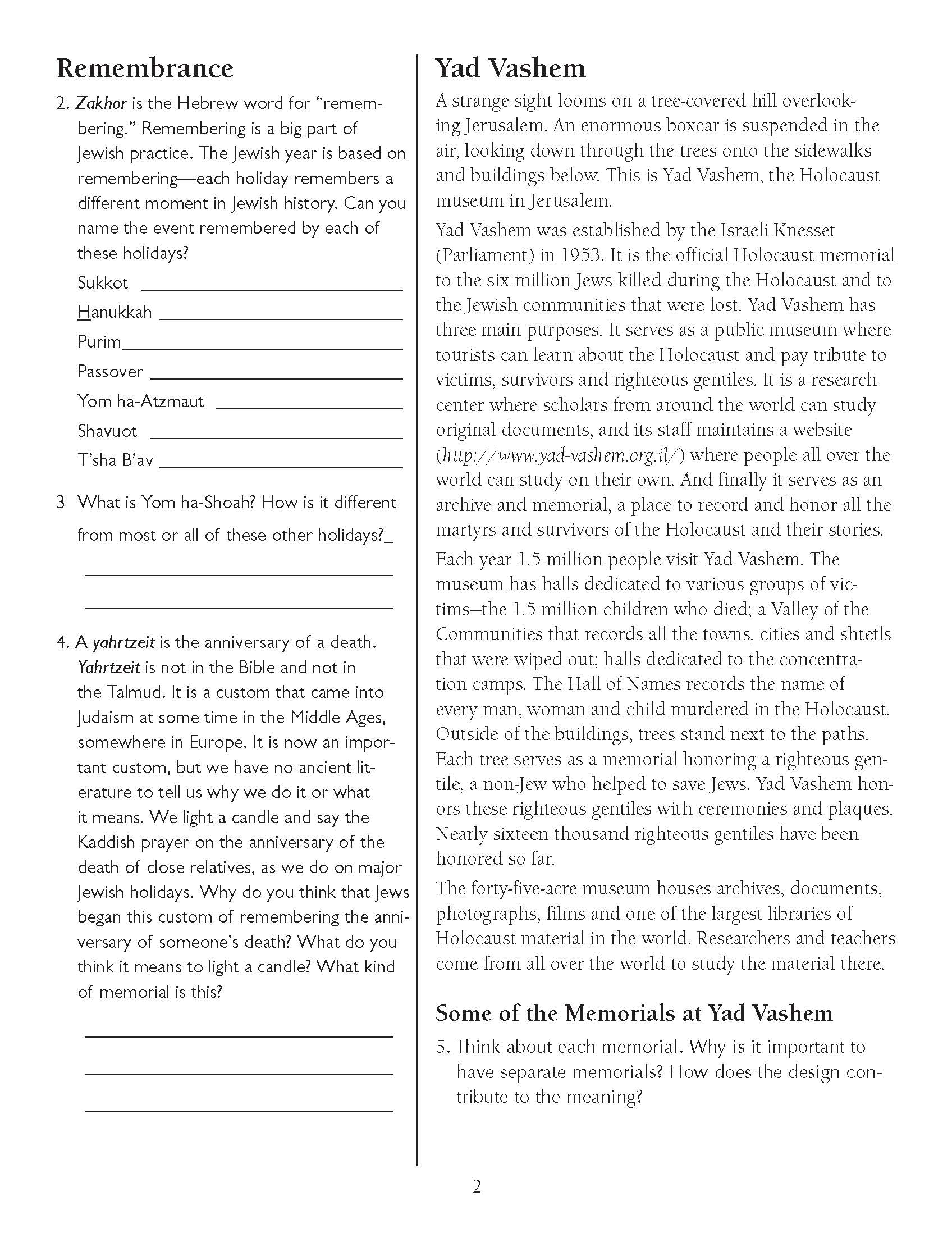 History of the Holocaust: Zakhor (Holocaust Remembrance)