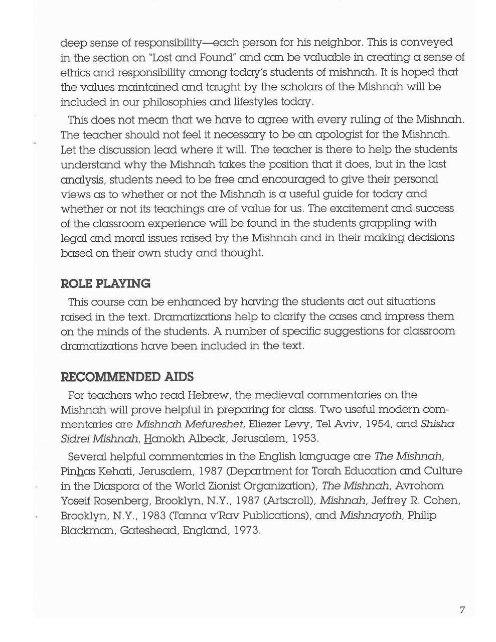 Jewish Law Review 1 - Mishnah on Damages Teacher Guide