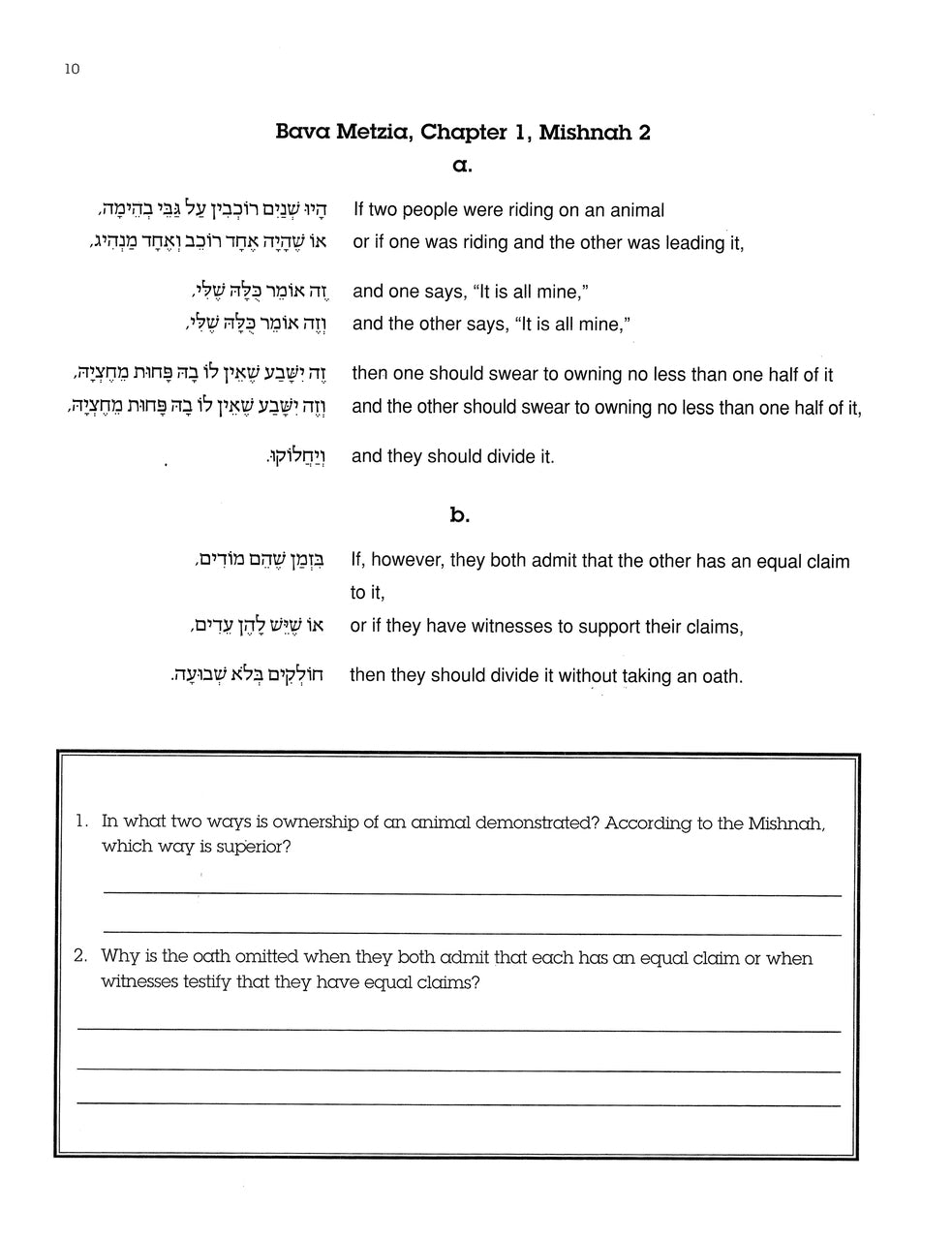 Jewish Law Review 1 - Mishnah on Damages