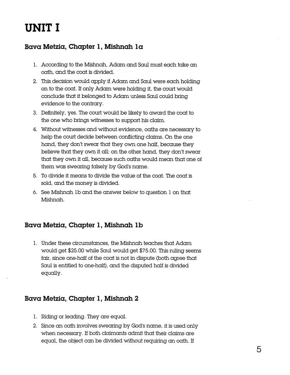 Jewish Law Review Vol 2 Mishnah's Laws of Lost and Found Teacher Guide