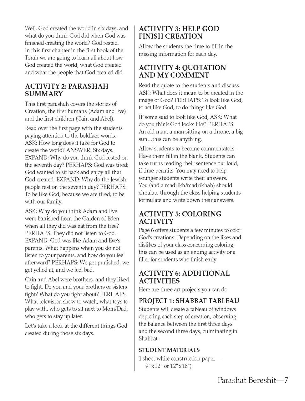 My Weekly Sidra Teacher Guide