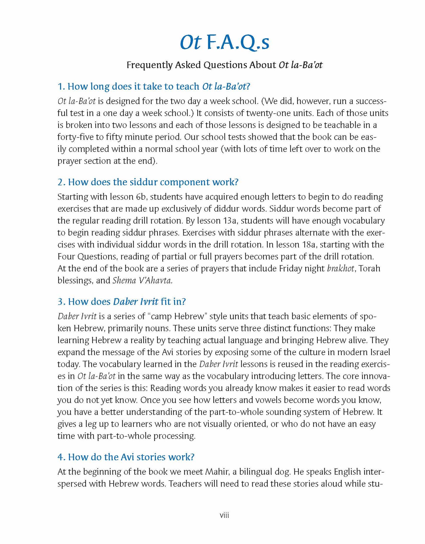 Ot la-Ba'ot A Better Hebrew Primer Teacher Guide