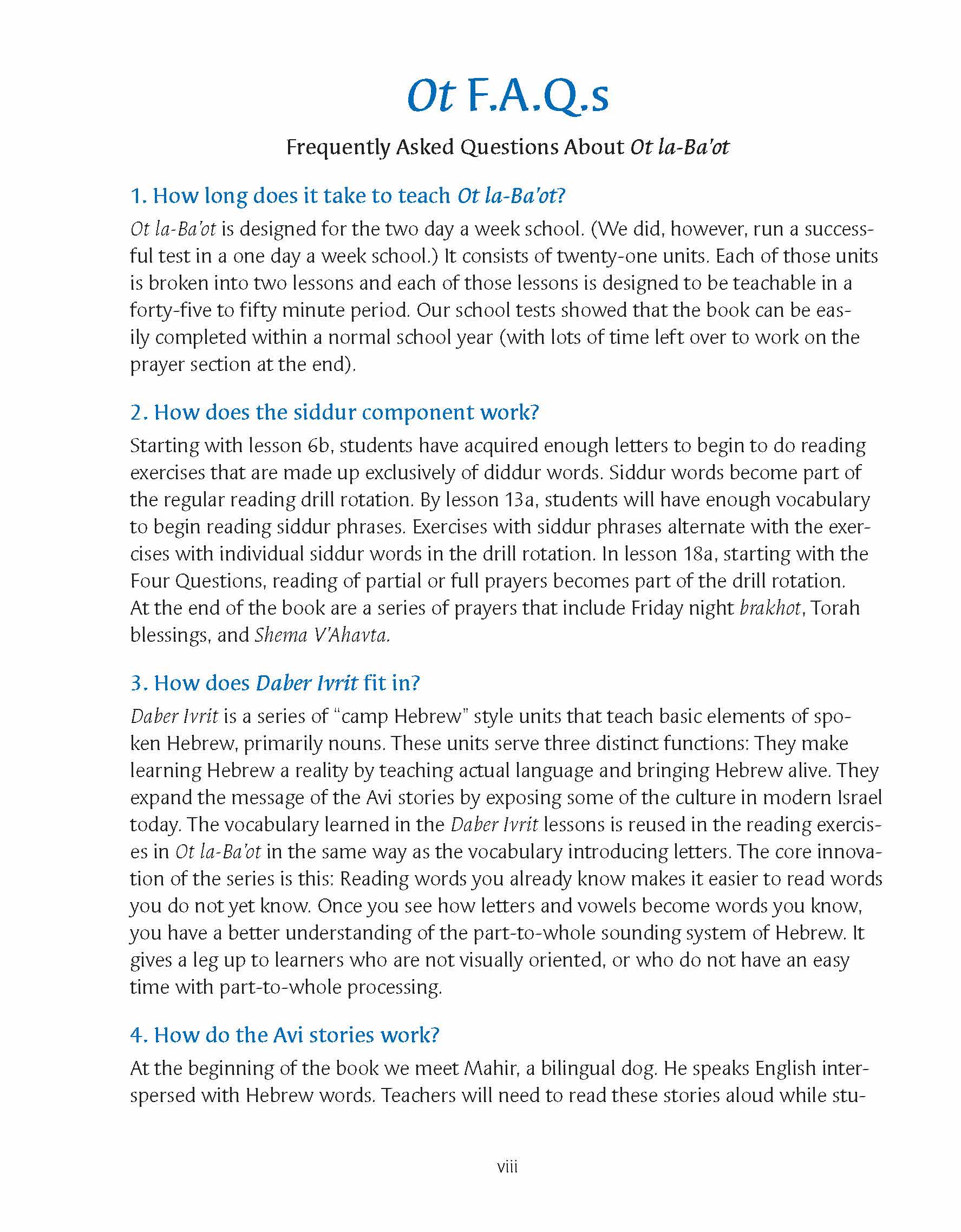 Ot la-Ba'ot  A Better Hebrew Primer Teacher Guide