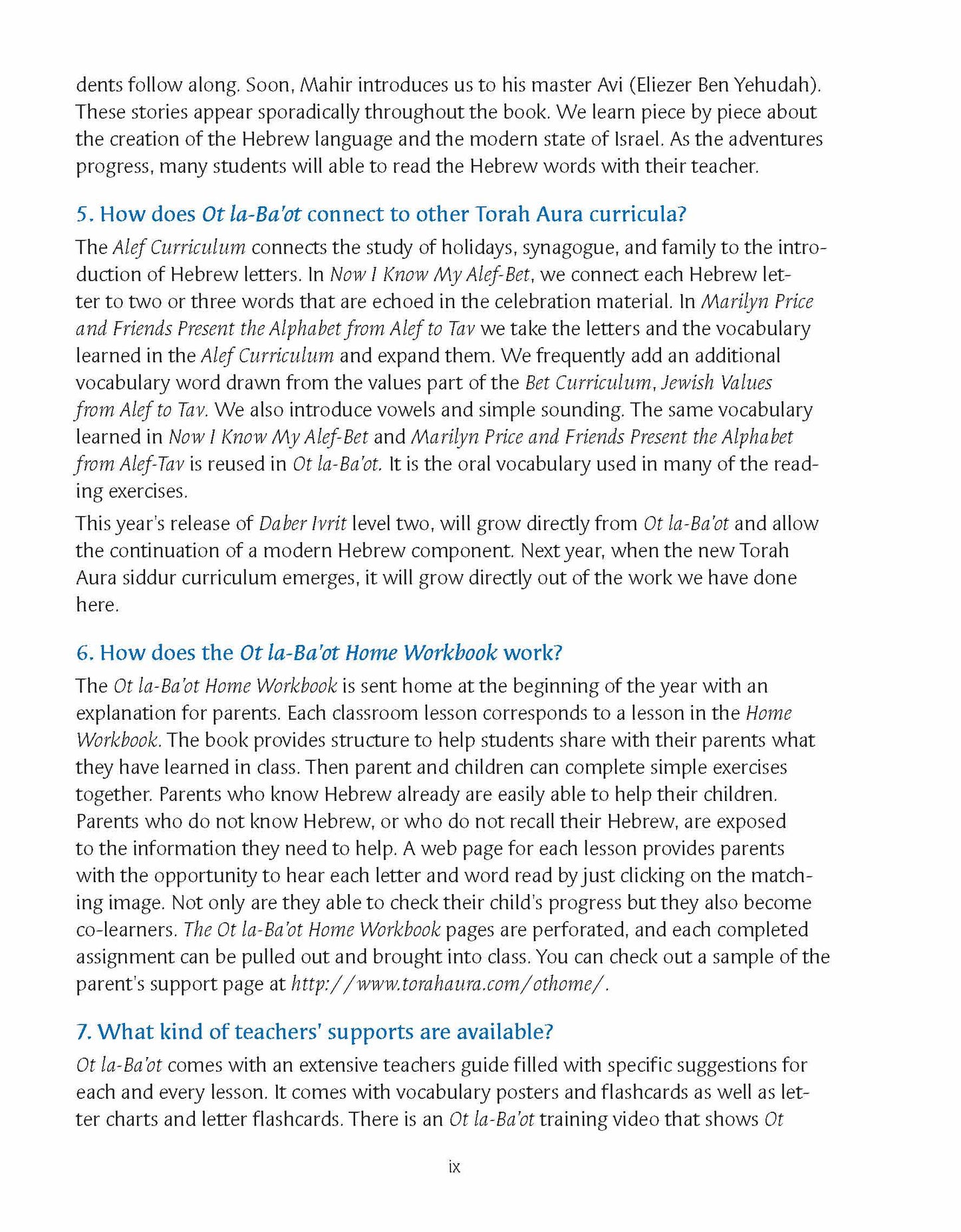Ot la-Ba'ot A Better Hebrew Primer Teacher Guide
