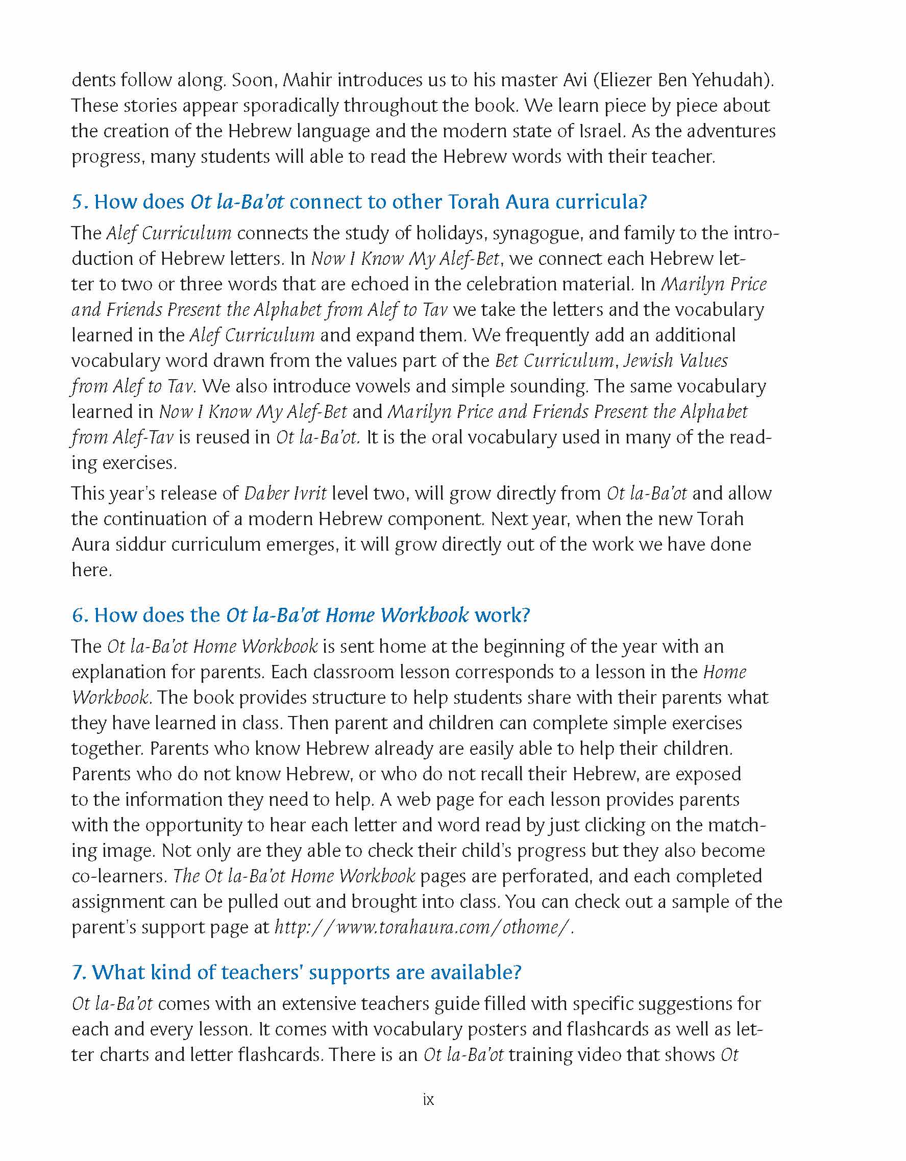 Ot la-Ba'ot  A Better Hebrew Primer Teacher Guide