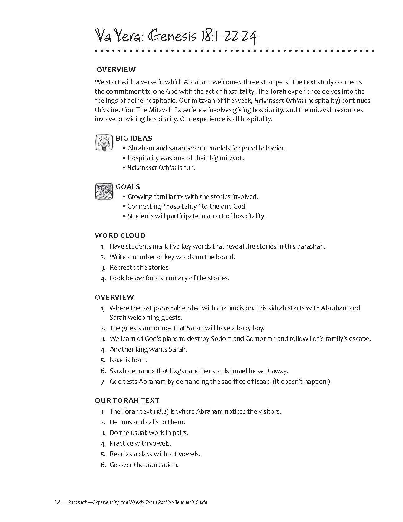 Parashah Experiencing the Weekly Torah Portion Teacher Guide