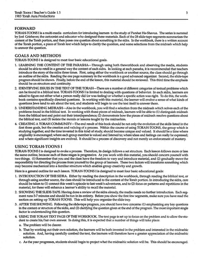 Torah Toons I Teacher Guide