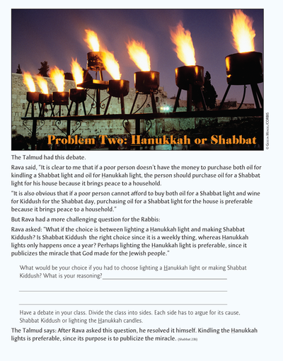 Whole School Hanukkah 7: Three Hanukkah Problems