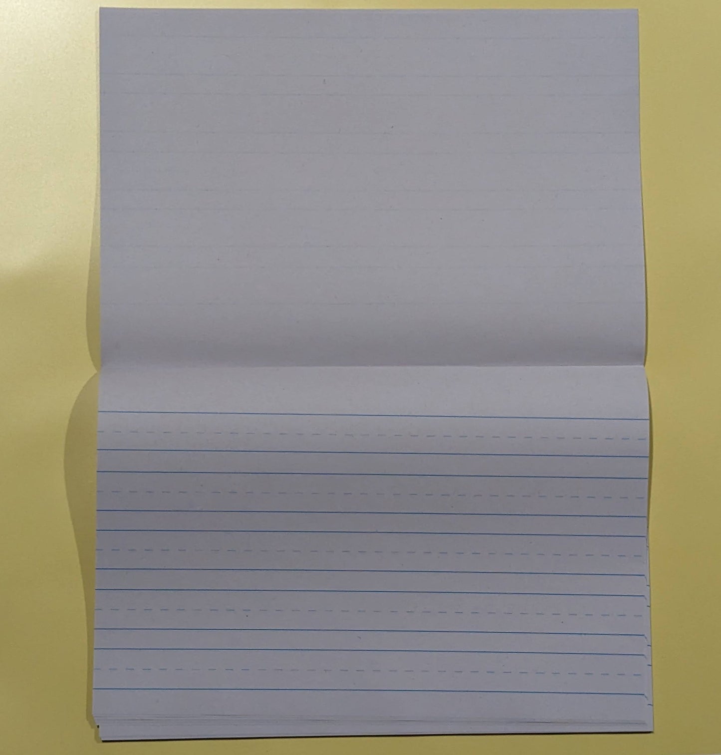 Aleph Bet Writing Tablet with Machberet-style lined pages suitable for Hebrew handwriting practice.